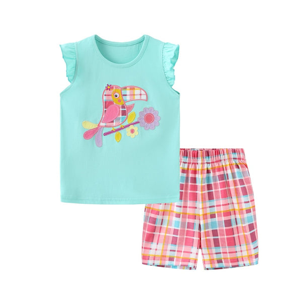 Floral Kids 2 Pcs  Summer Outfits