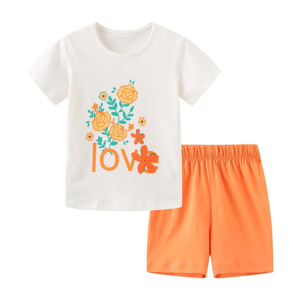 Floral Kids 2 Pcs  Summer Outfits