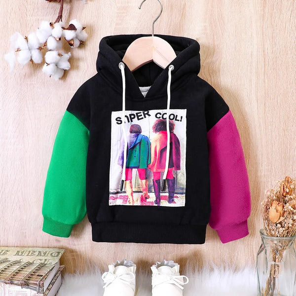 Toddler Patched Print Hoodie