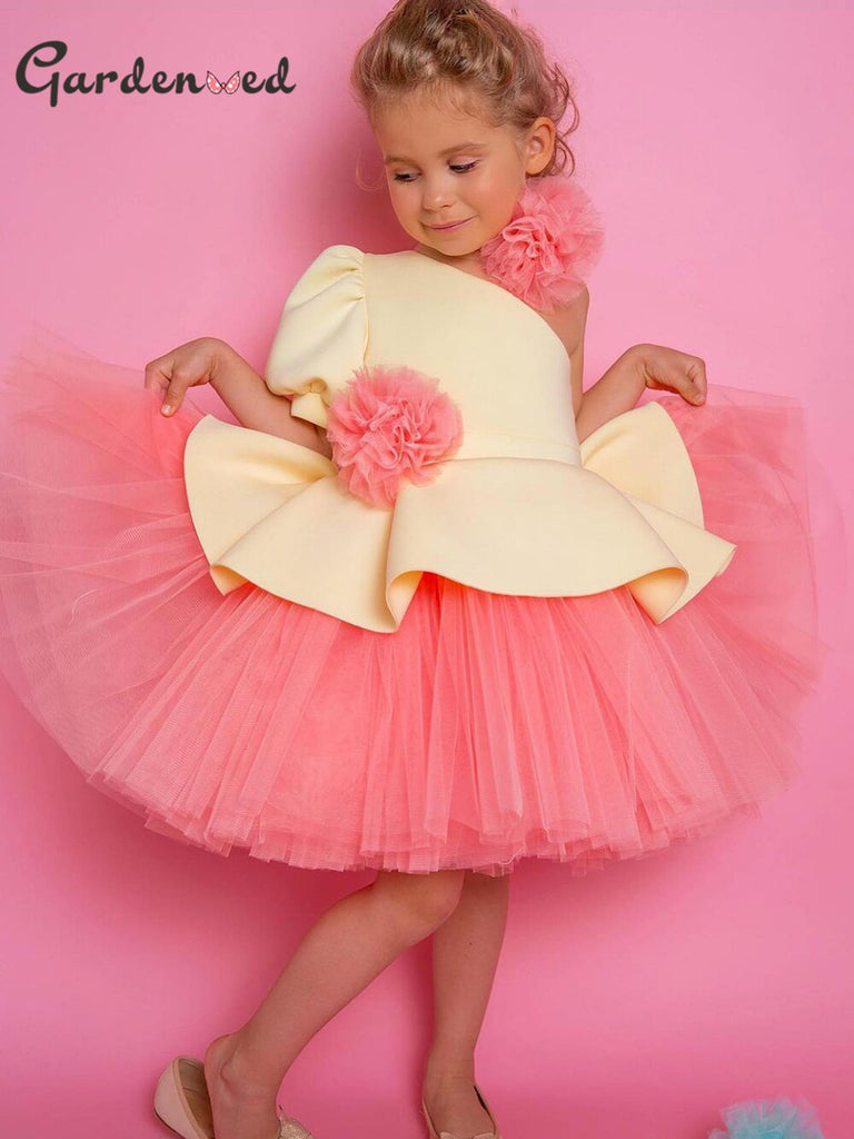 Puffy Tiered Tulle Princess Gown - Cotton Castles Luxury Kids