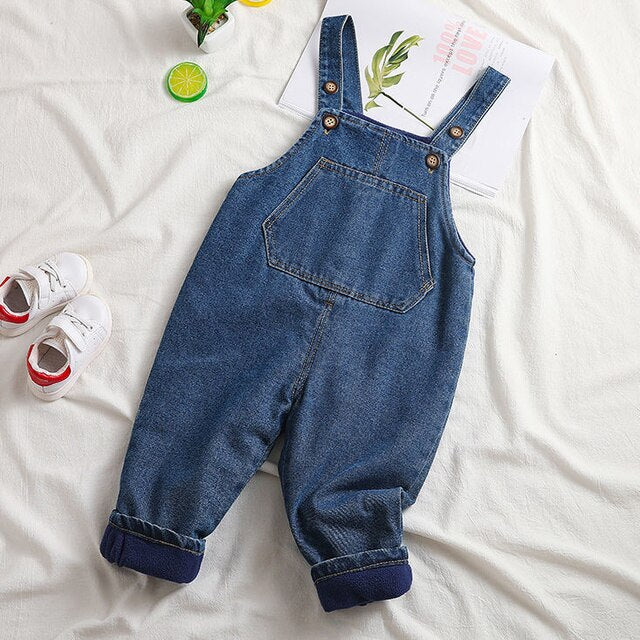 Baby Denim Overalls Spring Autumn Baby Fashion Pants Boys Cute Trousers Korean Style Children&#39;s Clothing Trend Girl Overalls - Cotton Castles Luxury Kids