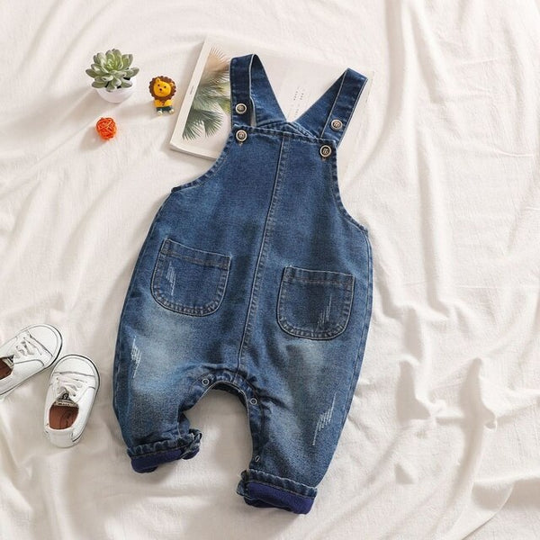 Baby Denim Overalls Spring Autumn Baby Fashion Pants Boys Cute Trousers Korean Style Children&#39;s Clothing Trend Girl Overalls - Cotton Castles Luxury Kids
