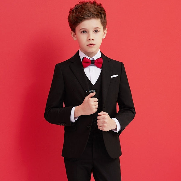 Boys Black Wedding Suit - Cotton Castles Luxury Kids