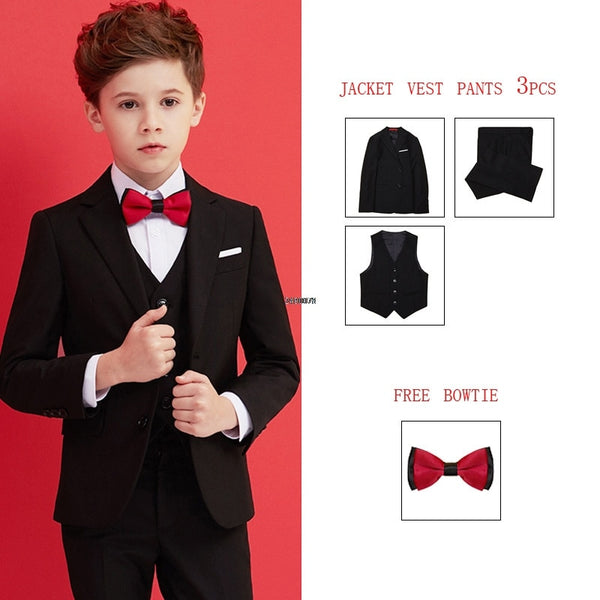 Boys Black Wedding Suit - Cotton Castles Luxury Kids