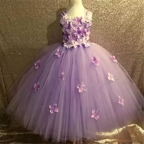 Girls Pink Fairy Flower Petals Tutu Dress - Cotton Castles Luxury Kids