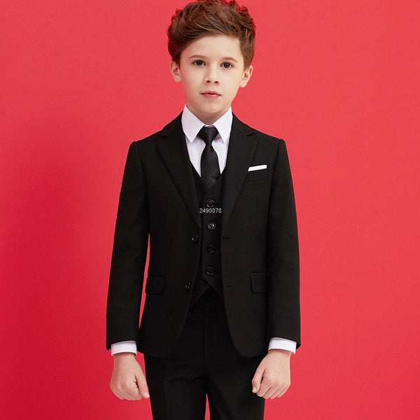 Boys Black Wedding Suit - Cotton Castles Luxury Kids