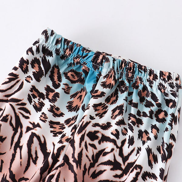 Newborn Black Romper Leopard Pants Headband 3Pcs Outfits - Cotton Castles Luxury Kids