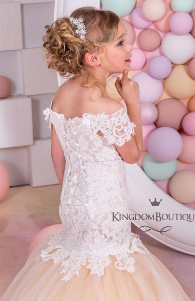 Flower Dress Vintage Formal Ball Gown - Cotton Castles Luxury Kids