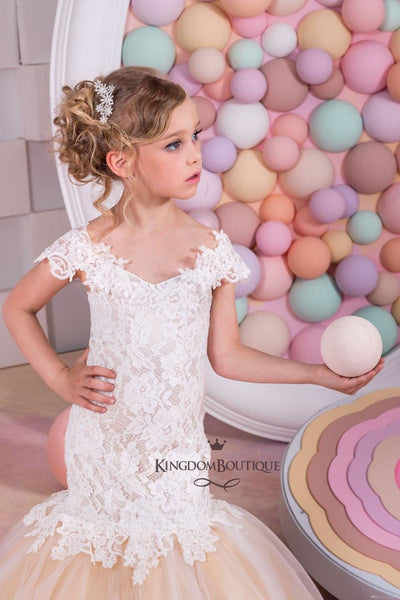Flower Dress Vintage Formal Ball Gown - Cotton Castles Luxury Kids