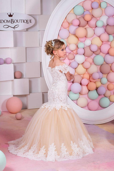 Flower Dress Vintage Formal Ball Gown - Cotton Castles Luxury Kids