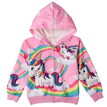 Cute Rainbow Unicorn Hooded Jacket - Cotton Castles Luxury Kids