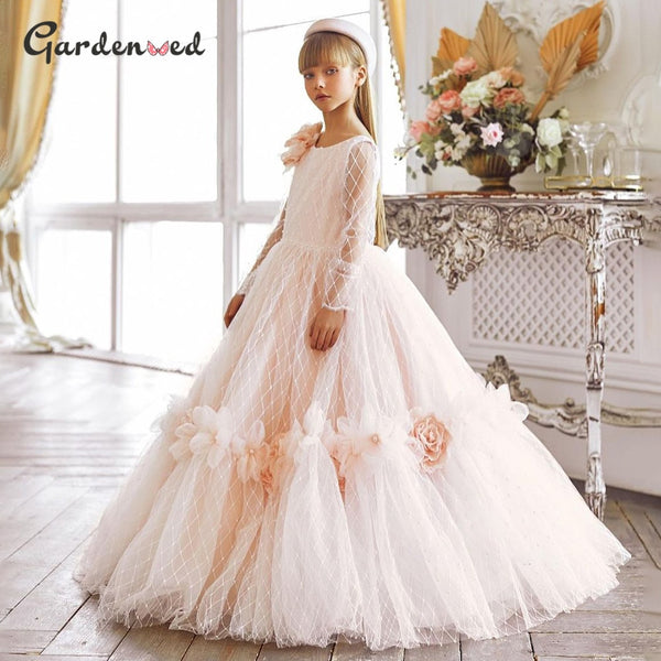 Flowers Tulle Birthday Dresses - Cotton Castles Luxury Kids