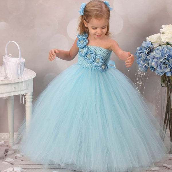 Blue Girl  Tutu Dress - Cotton Castles Luxury Kids