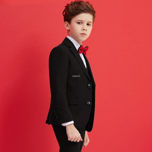 Boys Black Wedding Suit - Cotton Castles Luxury Kids