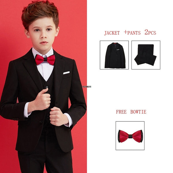 Boys Black Wedding Suit - Cotton Castles Luxury Kids