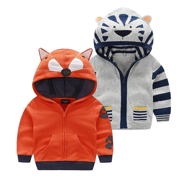 Hoodies Tiger or Fox Animal Ear Jacket - Cotton Castles Luxury Kids