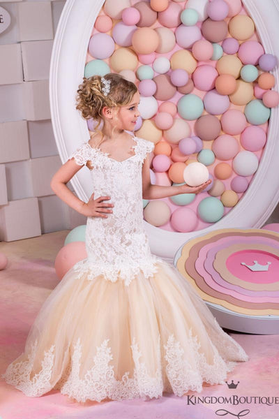 Flower Dress Vintage Formal Ball Gown - Cotton Castles Luxury Kids
