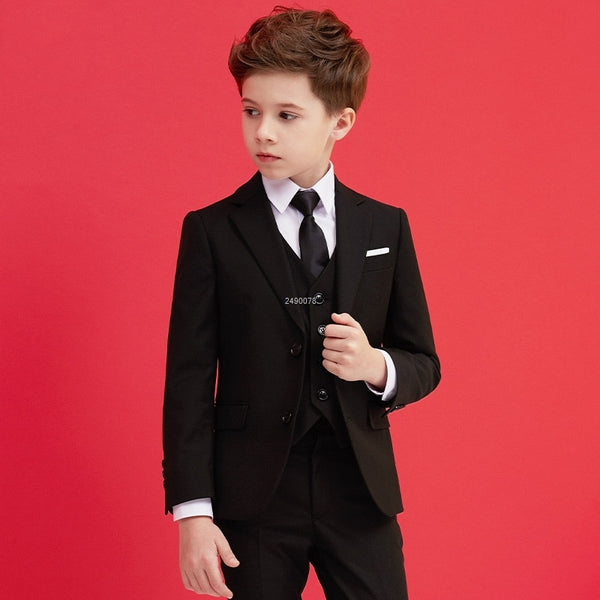 Boys Black Wedding Suit - Cotton Castles Luxury Kids