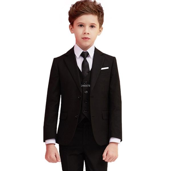 Boys Black Wedding Suit - Cotton Castles Luxury Kids