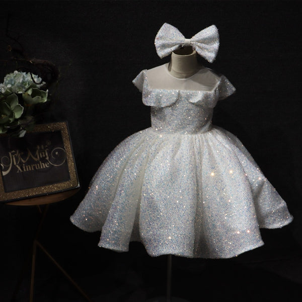 Wedding Girls Sequins Dress - Cotton Castles Luxury Kids