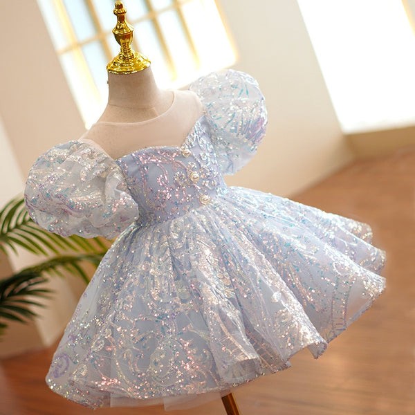 Kids Birthday Sequin Dress - Cotton Castles Luxury Kids
