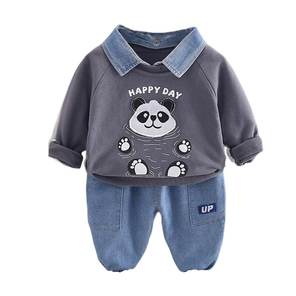 Bear Panda  Sweater + Pants Set - Cotton Castles Luxury Kids