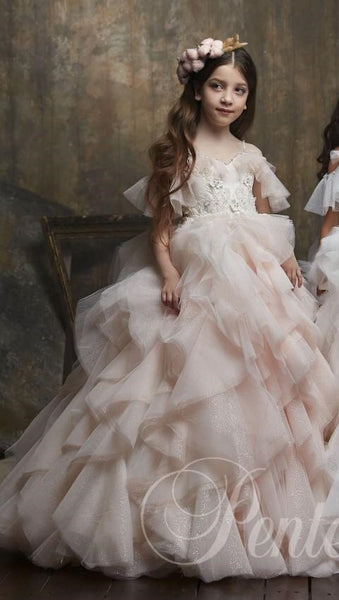 Stylish Backless Beaded Lace Party Dress - Cotton Castles Luxury Kids
