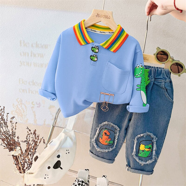 Baby Boys Dinosaur T Shirt Jeans - Cotton Castles Luxury Kids