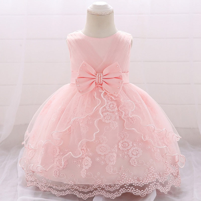 Pink Lace Baptism Dresses - Cotton Castles Luxury Kids