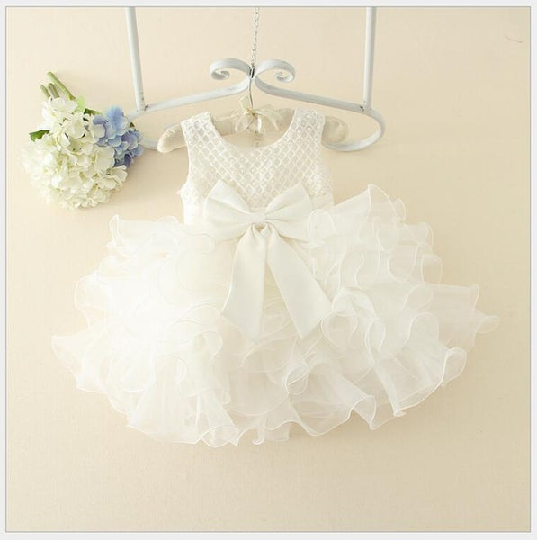 Beads Baptism Ball Gown - Cotton Castles Luxury  Diaper Cakes