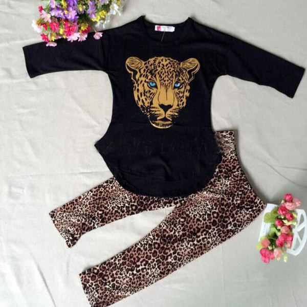 T-Shirt Leopard Legging Set - Cotton Castles Luxury  Diaper Cakes