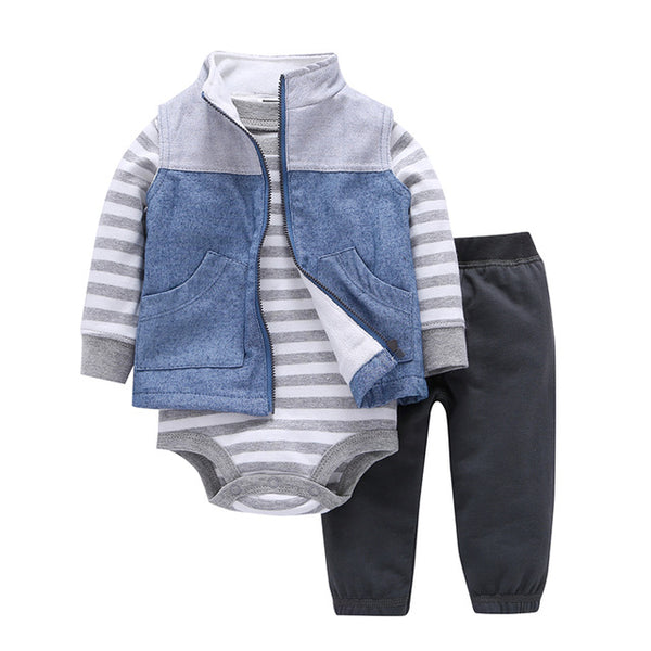 Little Mister Coat+Pants+Baby Romper - Cotton Castles Luxury  Diaper Cakes