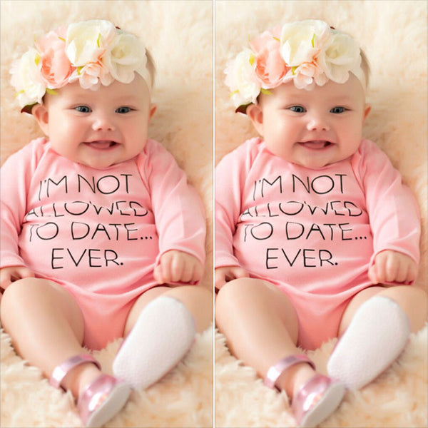 Letter Printed Bodysuit - Cotton Castles Luxury  Diaper Cakes