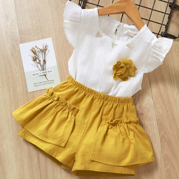 Flower Vest Shorts Suit - Cotton Castles Luxury  Diaper Cakes