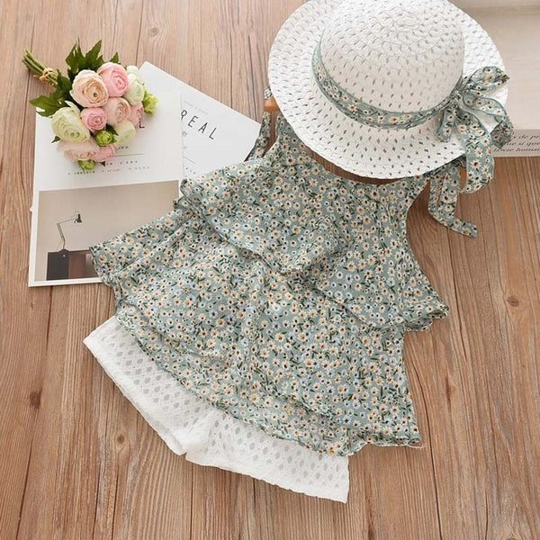 Flower Vest Shorts Suit - Cotton Castles Luxury  Diaper Cakes