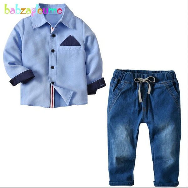 Boys Spring  Cotton T-shirt+Jeans - Cotton Castles Luxury  Diaper Cakes